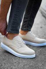 Marsetti Herren Beige Casual Dicke Sohle Orthopädische Schnür Schuhe 2