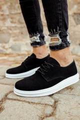 Marsetti Herren Schwarz Wildleder Casual Dicke Sohle Orthopädisch Schnürschuhe 2