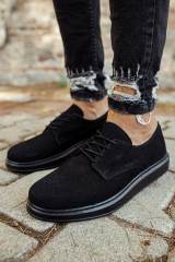 Marsetti Herren Schwarz Wildleder Casual Schuhe mit Dicker Sohle 2