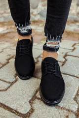 Marsetti Herren Schwarz Wildleder Casual Schuhe mit Dicker Sohle 3