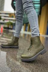 Marsetti Herren Khaki Dicke Sohle Orthopädische Schnür Stiefel Schuhe 2