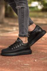 Marsetti Herren Schwarz Casual Dicke Sohle Orthopädisch Schnür Schuhe