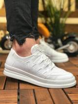 Marsetti Herren Weiß Casual Schnür Dicke Sohle Orthopädische Schuhe 1