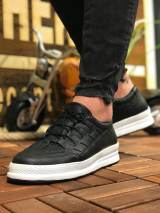 Marsetti Herren Schwarz Casual Dicke Sohle Orthopädische Schnürschuhe 2