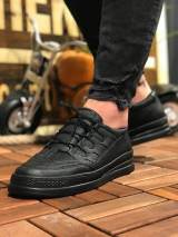 Marsetti Herren Schwarze Dicke Sohle Casual Schnür Schuhe 2