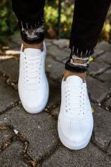 Marsetti Herren Weiße Dicke Sohle Casual Orthopädische Schnürschuhe 2