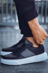 Marsetti Herren Schwarz Anthrazit Casual Dicke Sohle Sportschuhe 2