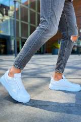 Marsetti Herren Weiß Casual Dicke Sohle Orthopädisch Schnür Sportschuhe 4