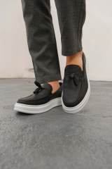 Marsetti Herren Schwarz Slip-On Casual Dicke Sohle Orthopädische Schuhe 3