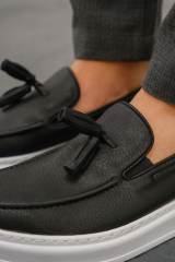 Marsetti Herren Schwarz Slip-On Casual Dicke Sohle Orthopädische Schuhe 4