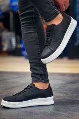 Marsetti Herren Schwarz Casual Dicke Sohle Orthopädisch Schnürschuhe 3