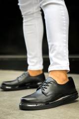 Marsetti Herren Schwarz Casual Orthopädische Schuhe mit Dicker Sohle