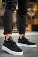Marsetti Herren Schwarz Casual Dicke Sohle Schnür Sportschuhe 2