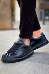 Marsetti Herren Schwarz Casual Dicke Sohle Orthopädische Schuhe 2