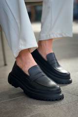 Marsetti Herren Schwarze Casual Dicke Sohle Slip-On Orthopädische Schuhe 2