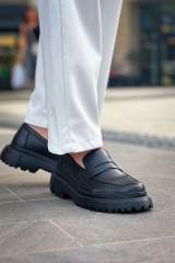 Marsetti Herren Schwarze Casual Dicke Sohle Slip-On Orthopädische Schuhe 3