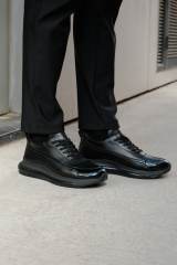 Marsetti Herren Schwarze Schnür Freizeit Dicksohle Orthopädische Schuhe 3