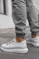 Marsetti Herren Weiß Elastisch Dicke Sohle Freizeitschuhe 3