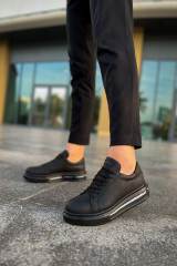Marsetti Herren Schwarz Casual Dicksohle Orthopädische Schnür Schuhe 2