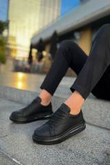 Marsetti Herren Schwarz Casual Dicksohle Orthopädische Schnür Schuhe 4