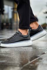 Marsetti Herren Schwarz Weiß Casual Dicke Sohle Orthopädische Sportschuhe 3
