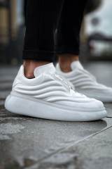 Marsetti Herren Weiße Freizeit Dicke Sohle Orthopädische Schnürschuhe 2