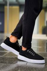 Marsetti Herren Schwarz Nubuk Casual Dicksohle Schnür Schuhe 3