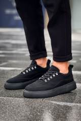 Marsetti Herren Schwarz Nubuk Freizeit Dicke Sohle Orthopädisch Schnürschuhe 2