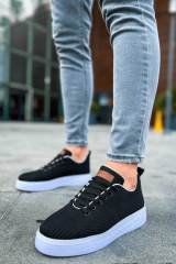 Marsetti Herren Schwarz Textil Casual Dicke Sohle Orthopädische Schuhe 4