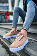 Marsetti Herren Beige Textil Casual Dicksohlen Orthopädische Schuhe