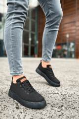 Marsetti Herren Schwarz Textil Casual Dicke Sohle Orthopädische Schuhe 2