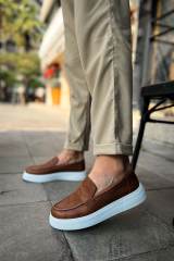 Marsetti Herren Braun Casual Dicke Sohle Orthopädisch Slip-On Schuhe 2