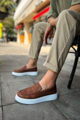 Marsetti Herren Braun Casual Dicke Sohle Orthopädisch Slip-On Schuhe 5