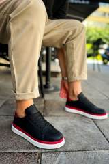 Marsetti Herren Schwarz Rot Casual Dicke Sohle Orthopädische Sportschuhe 2