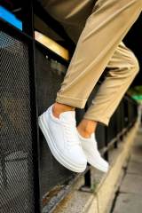 Marsetti Herren Weiß Casual Orthopädische Dicke Sohle Schnür Schuhe 2