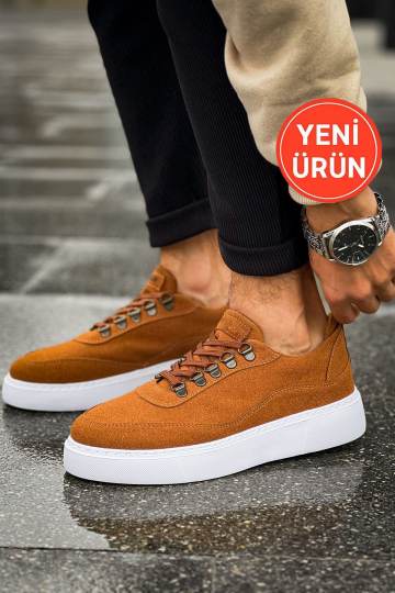 Marsetti Erkek Kahverengi Nubuk Günlük Kalın Taban Bağcıklı Ayakkabı