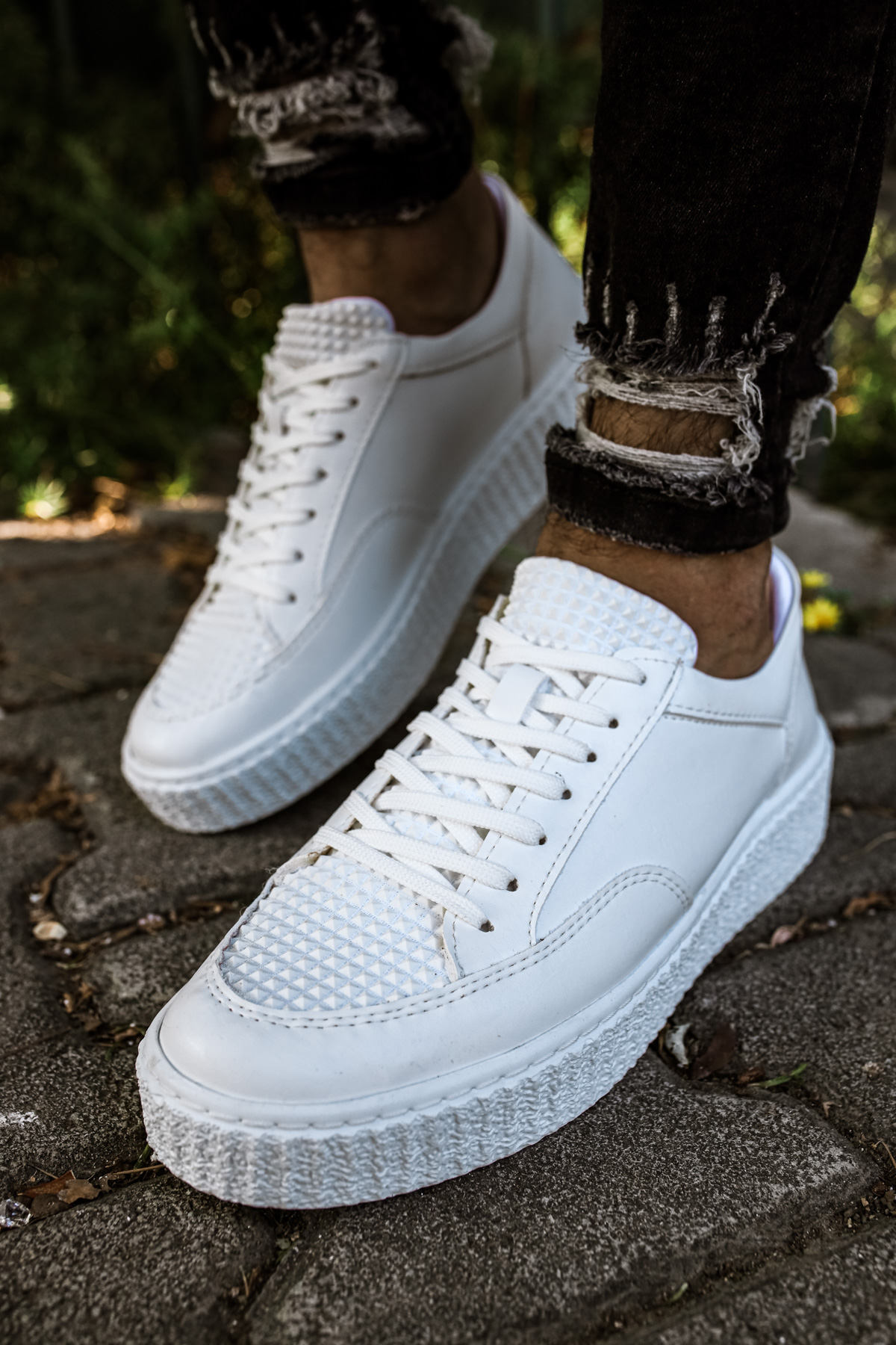 Marsetti Herren Weiße Dicke Sohle Alltag Orthopädische Schnürschuhe