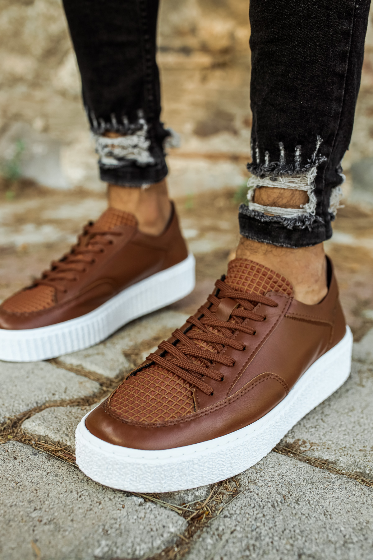 Marsetti Herren Braun Casual Dicke Sohle Orthopädische Schnürschuhe