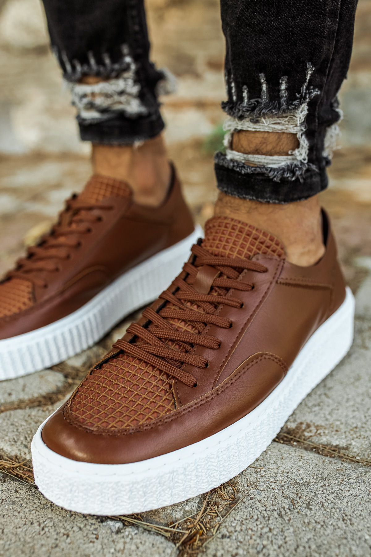 Marsetti Herren Braun Casual Dicke Sohle Orthopädische Schnürschuhe