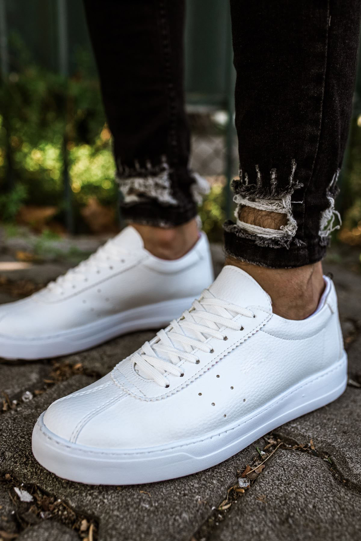 Marsetti Herren Weiße Dicke Sohle Casual Orthopädische Schnürschuhe