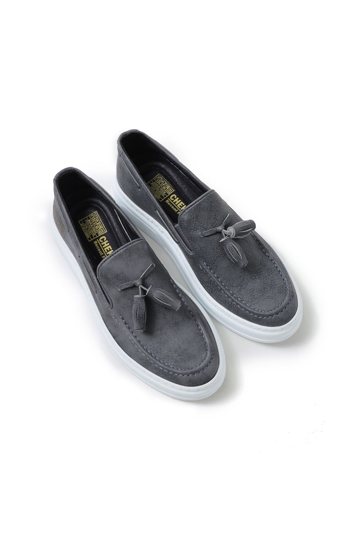 Marsetti Herren Anthrazit Casual Dicke Sohle Orthopädische Slip-On Schuhe