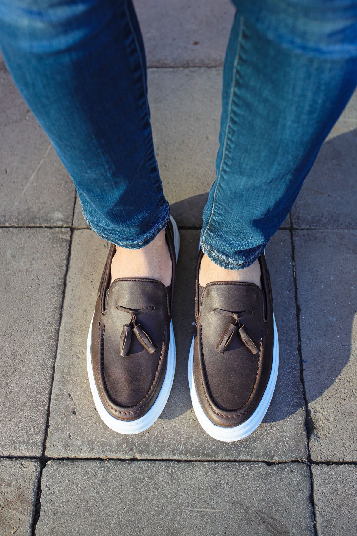 Marsetti Herren Braun Casual Dicke Sohle Orthopädische Slip-On Schuhe