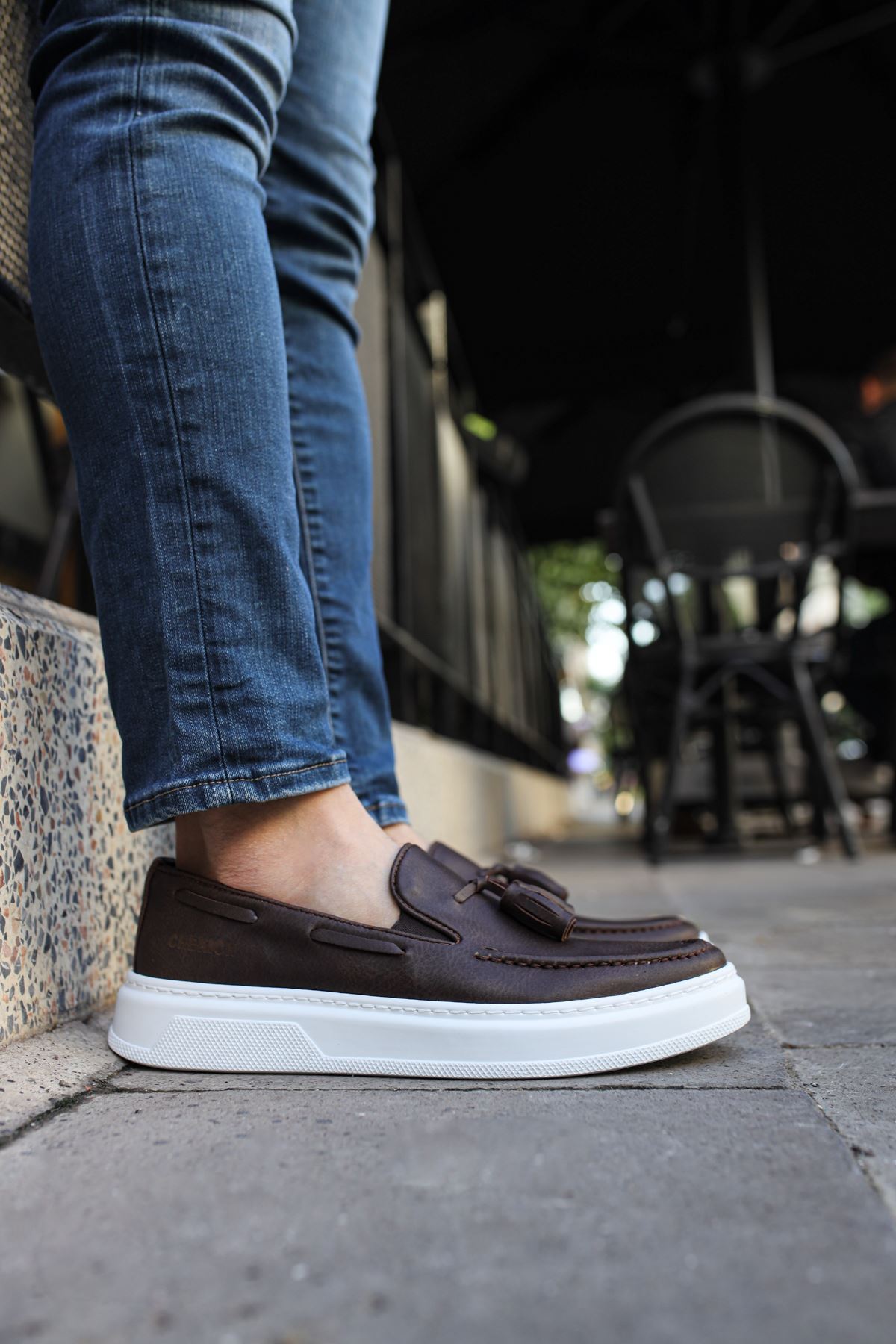 Marsetti Herren Braun Casual Dicke Sohle Orthopädische Slip-On Schuhe