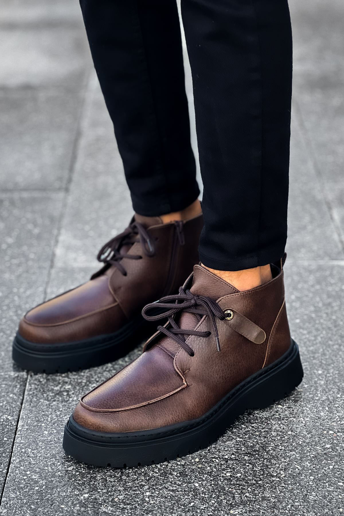 Marsetti Herren Braune Schnür Dicke Sohle Stiefel Schuhe