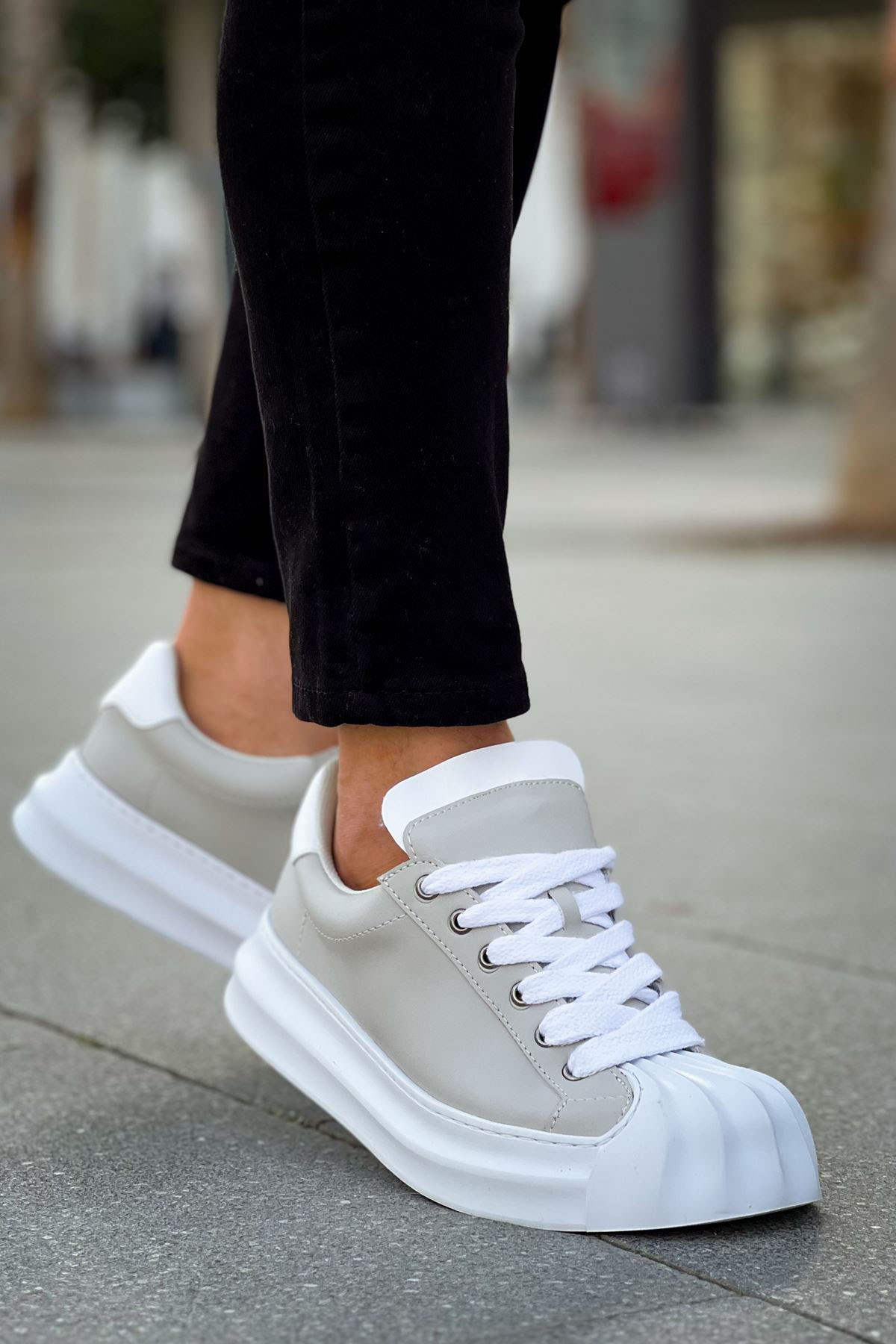 Marsetti Herren Grau Dicke Sohle Casual Sportschuhe