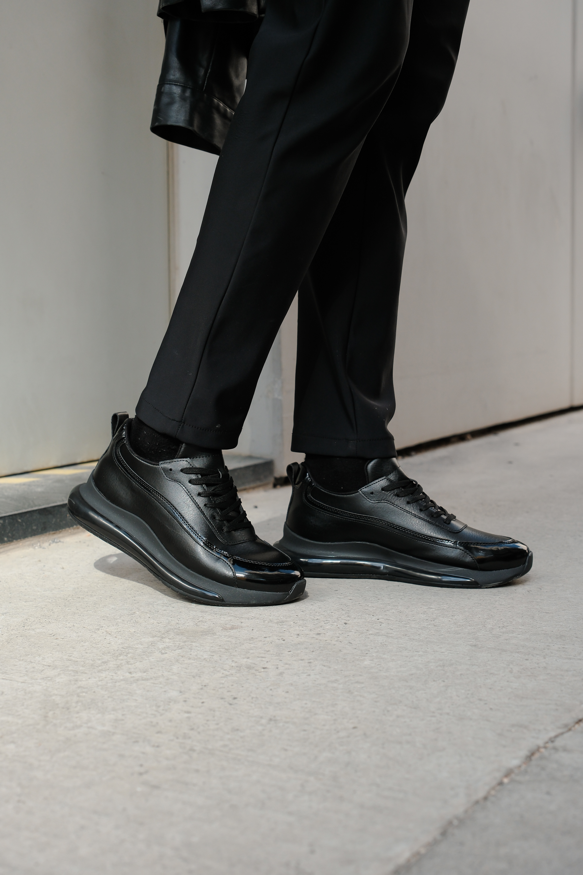 Marsetti Herren Schwarze Schnür Freizeit Dicksohle Orthopädische Schuhe