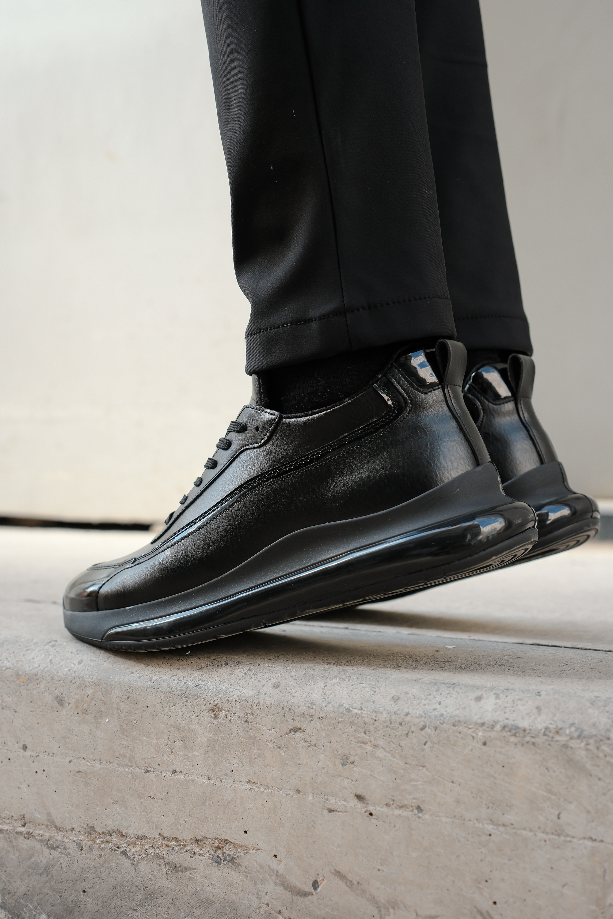 Marsetti Herren Schwarze Schnür Freizeit Dicksohle Orthopädische Schuhe