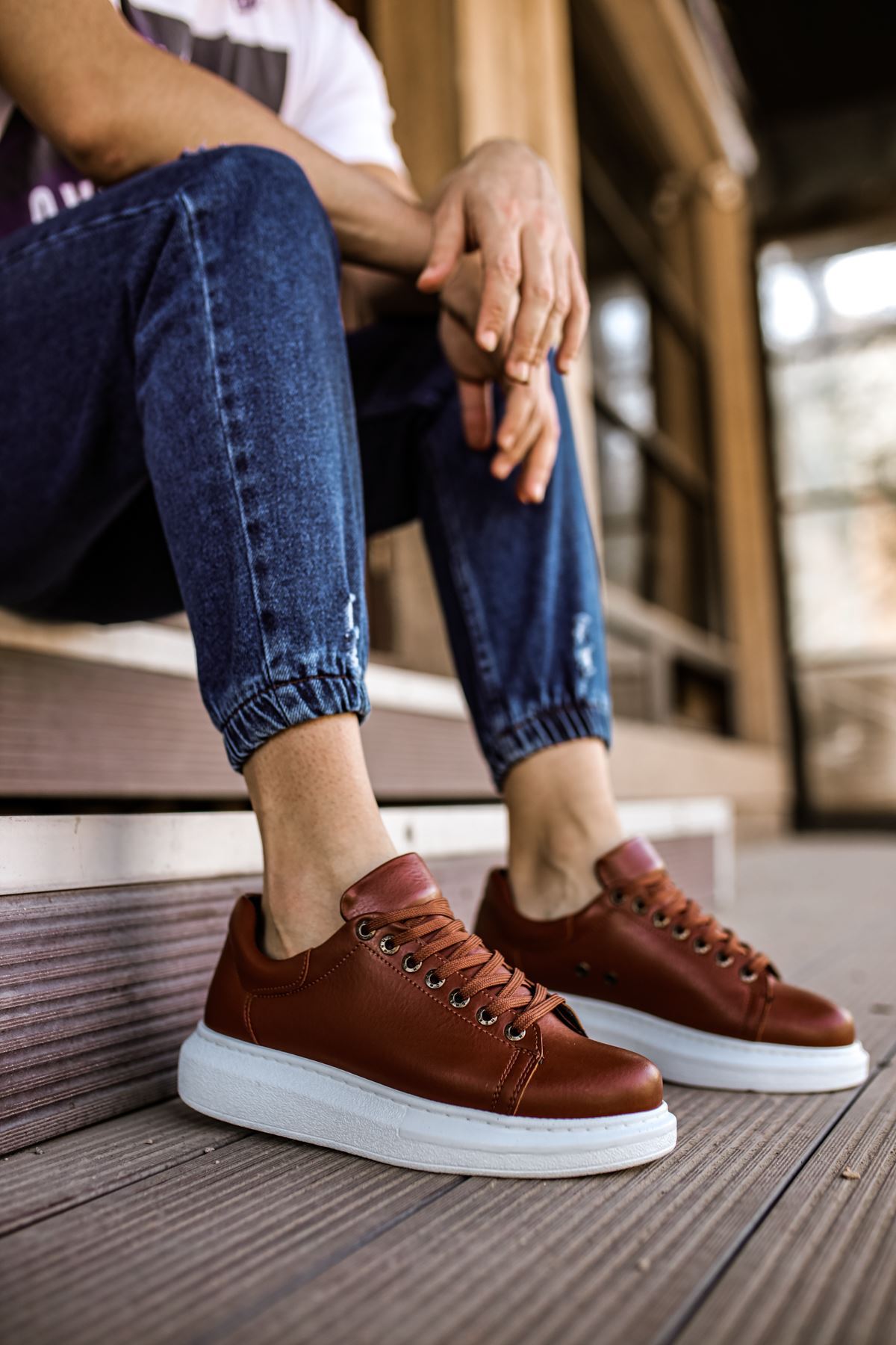 Marsetti Herren Braune Leder Freizeitschuhe