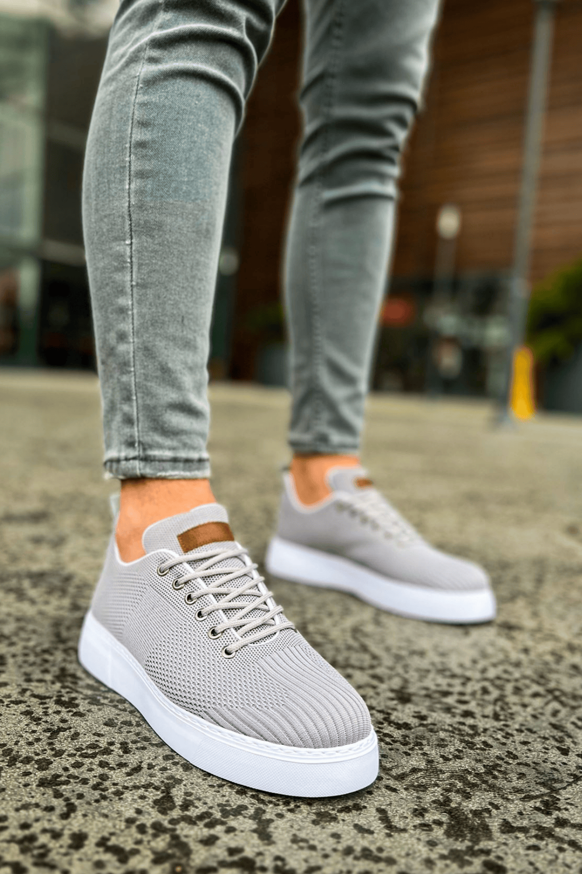 Marsetti Herren Anthrazit Textil Freizeitschuhe mit Dicker Sohle Orthopädisch